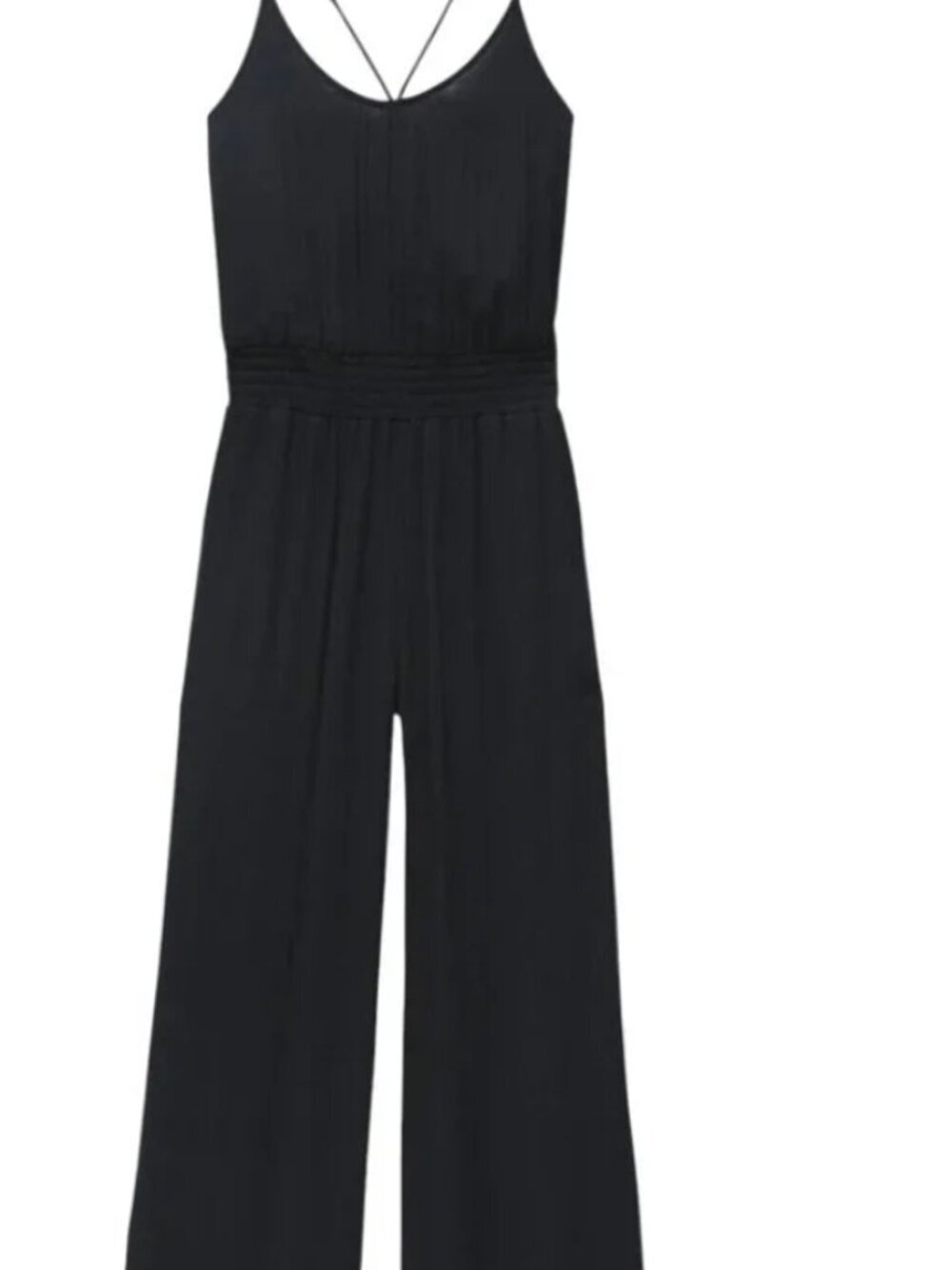 Prana Women's Size XS Fernie Wide Leg Black Swim Cover Up Jumpsuit USED